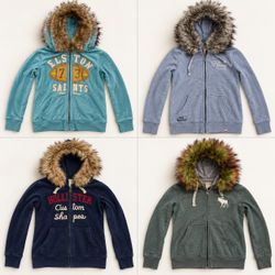 Y2K Upcycled Hoodies with Faux Fur | Hollister Abe..