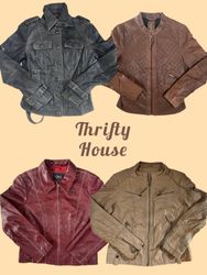 Y2K Vintage Leather Jacket Edit(TH/876)