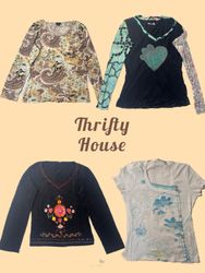 Y2K Printed Blouses Lot(TH/887)