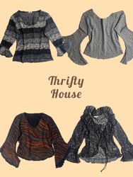 Y2K Women's Patterned and Sheer Blouses(TH/890)
