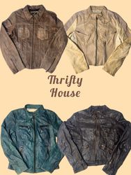 Y2K Vintage Leather Jackets(TH/893)