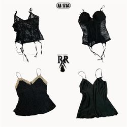 Y2k Midnight Vibe Lingerie Tops (AA-1744)