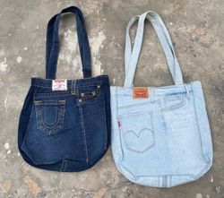 Upcycled Y2k Branded Denim Tote Bags