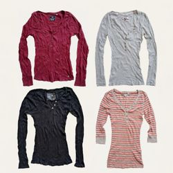 Y2K Henley Women's Tops