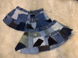 Upcycled Carhartt Denim Patchwork Mini Skirt