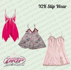 90s Y2K Lace Trim Slip Dress (DS-9-063)