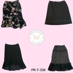 Women’s Black Polyester Skirt – Y2K Trendy Retro F..
