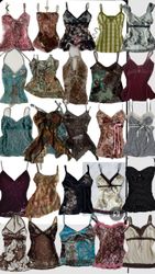 Y2k and euro style tops, camisoles and dresses