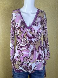 Lot of 10 Women's Y2K V-Neck Mesh Print Tops & Chi..