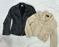 Vintage Y2K Leather Blazer Jacket B# 508