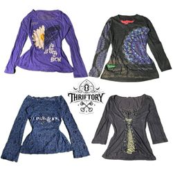 Y2K NYC IT Girl Printed Long Sleeve Tops TY-189