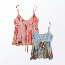 Upcycled Y2K Babydoll Cami Tops