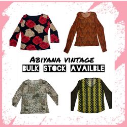 Y2K Mesh Long Sleeve Tops Bundle - Vintage Floral,..
