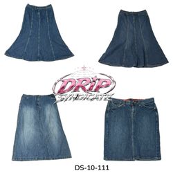 Iconic Y2K Denim Maxi Skirt For Everyday Looks (DS..
