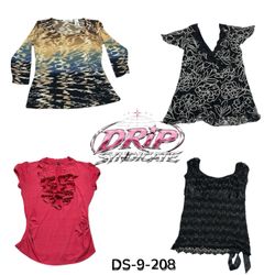 Retro Y2K Poly Blouse Classic Vintage Look (DS-9-2..