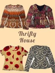 Vintage Paisley Babes Y2k Tops(TH/726)
