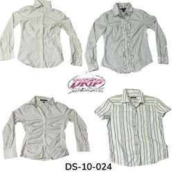 Vintage Y2K Cotton Blouse With Cute Details (DS-10..