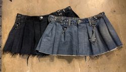 Jupes mini plissées en denim Y2K recyclé