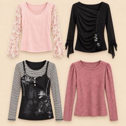 Romantic Grunge Long Sleeve Tops