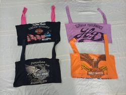 CR10918 Upcycled Harley Cropped Tops