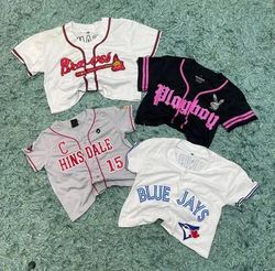 Upcycled Baseball Jersey Crop Tops (Dc-09-100)