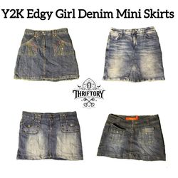 Y2K Edgy Girl Denim Mini Skirts TY-091
