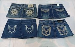 CR11230 Upcycled Y2K Mini Denim Skirts
