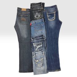 Vintage Y2K Bootcut Flared Embroidered Jeans