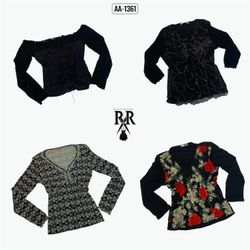 Y2k Black Rave Full Sleeve Tops (AA-1361)