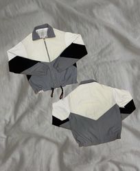 Upcycled Contrast Cotton Crop Jacket