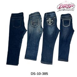 Denim Capri Pants in Blue and Grey (DS-10-385)