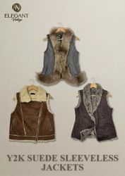 Y2K Suede Sleeveless Jackets - EV0027