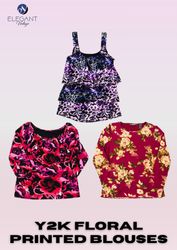 Y2K Floral Printed Blouses - EV2314
