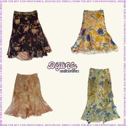 Jupes flottantes fantaisie Y2K mélange