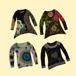 Y2K Graphic Printed Tops Ft Desigual
