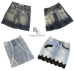 Y2K NYC IT GIRL DENIM DENIM MIDI SKIRT RE-3598