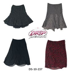 Jupes midi à volants imprimées et unies (DS-10-237..