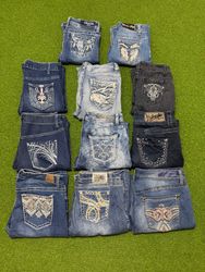 Yv208 Y2K-style vintage women's denim jeans 12P