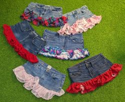 7957 - Upcycled Mini Denim Skirts