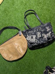 Coach Leather and Canvas Large Handbags