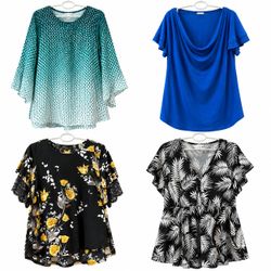 Women's Mixed Style Clothing Lot – 9 Blouses & 1 S..