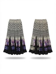 (FV-2743) Vintage Black & White Paisley Skirt Bund..