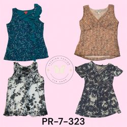 Women’s printed poly blouse long sleeve(PR-7-323)