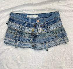 Upcycle Multi-Waistband Denim Skirt (DV -08)