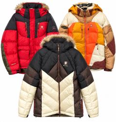 Black yak puffer jackets with hood