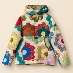 Upcycled Patchwork Quilted hoodie (Dc-10-61)