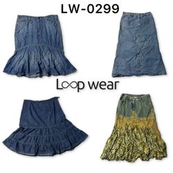 Y2K Ruffle Mix Denim Skirts