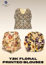 Y2K Floral Printed Blouses - EV2313