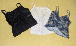 THB00065  y2k mesh velvet & baby doll cami top