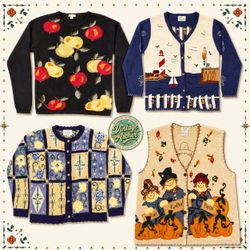 Vintage Heavy Knit Novelty Jumpers: 10pcs (S10)